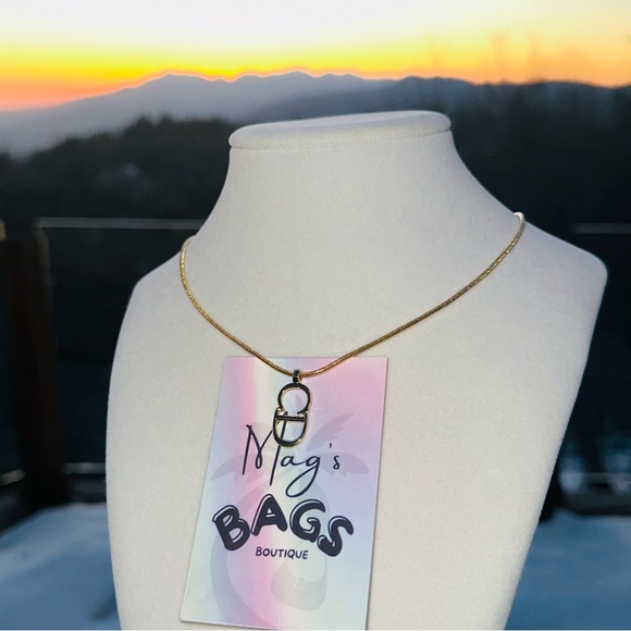 Dior: CD Logo Y2K Necklace (Gold) - Picture 8 of 10